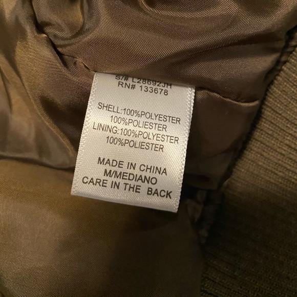 Olive Green Forever 21 Bomber Jacket - Picture 5 of 6